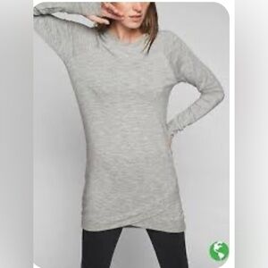 Athleta Criss Cross Heather Gray Long Sleeve Sweater Dress Size XS
